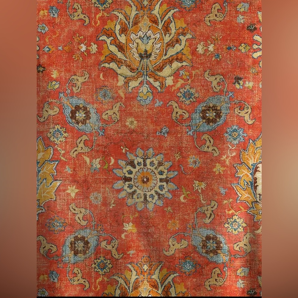 Floral‎ Patterned Orange Top - Picture 5 of 6